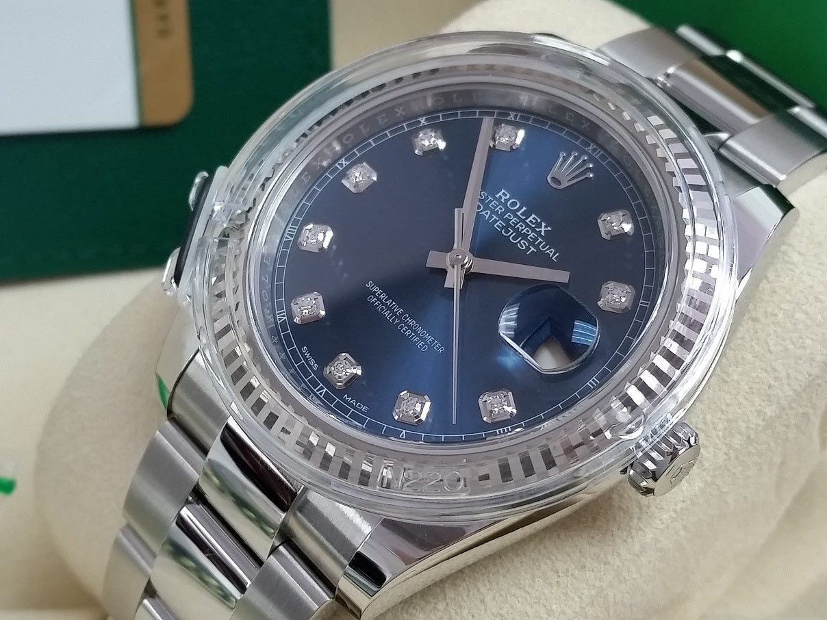 Rolex Datejust 41 II 126334 Jubilee 18k White gold Bezel Blue diamond dial