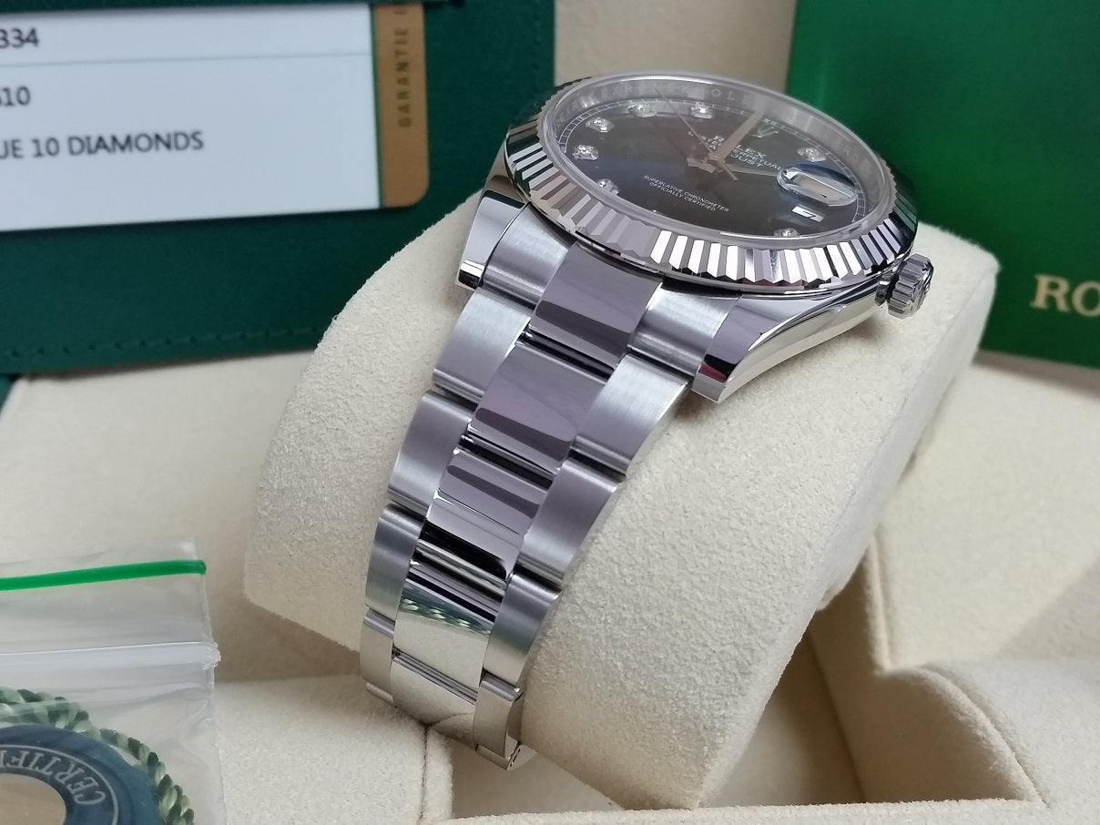 Rolex Datejust 41 II 126334 Jubilee 18k White gold Bezel Blue diamond dial