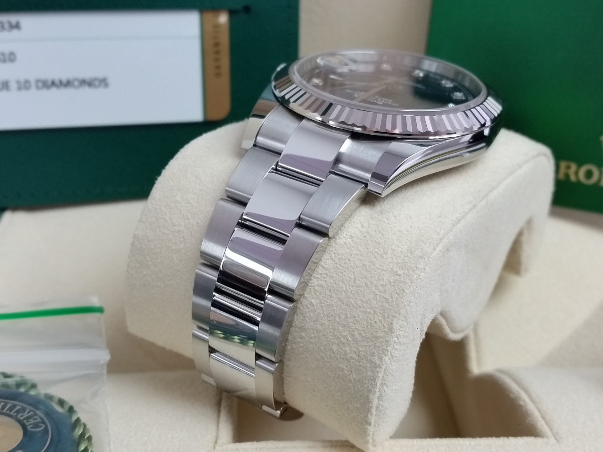 Rolex Datejust 41 II 126334 Jubilee 18k White gold Bezel Blue diamond dial