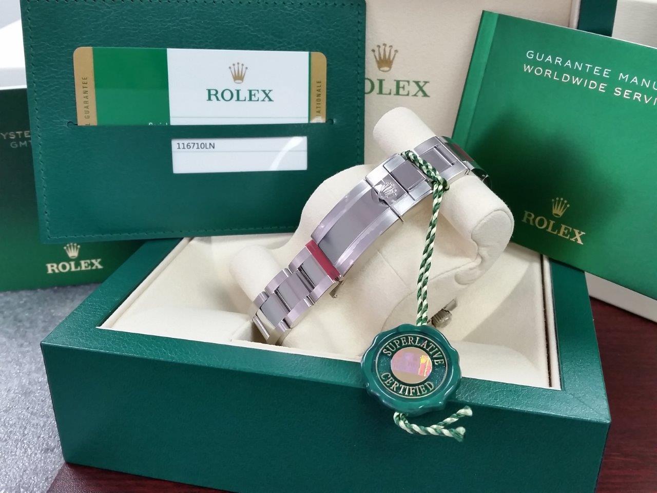 Rolex GMT Master II Ceramic Green/Black 116710LN Brand New Full Set Stickers