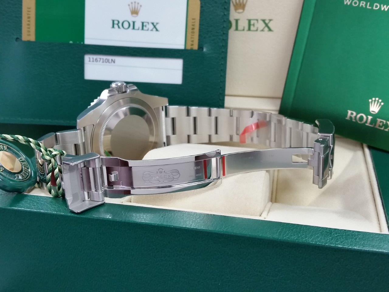 Rolex GMT Master II Ceramic Green/Black 116710LN Brand New Full Set Stickers