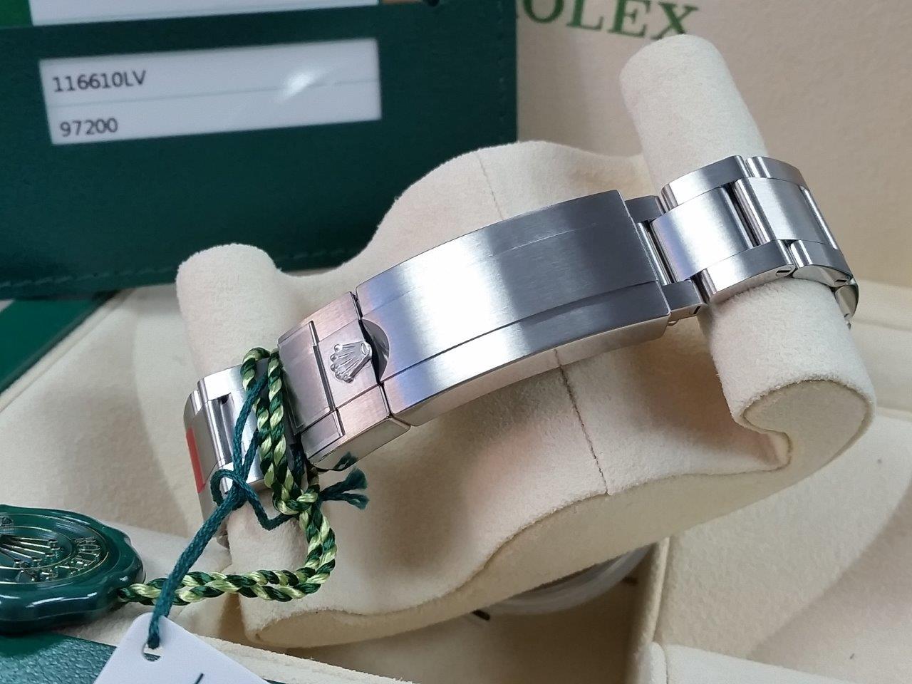 Rolex Submariner Date 116610LV Green Dial/Bezel Ceramic HULK w/Stickers Brand New