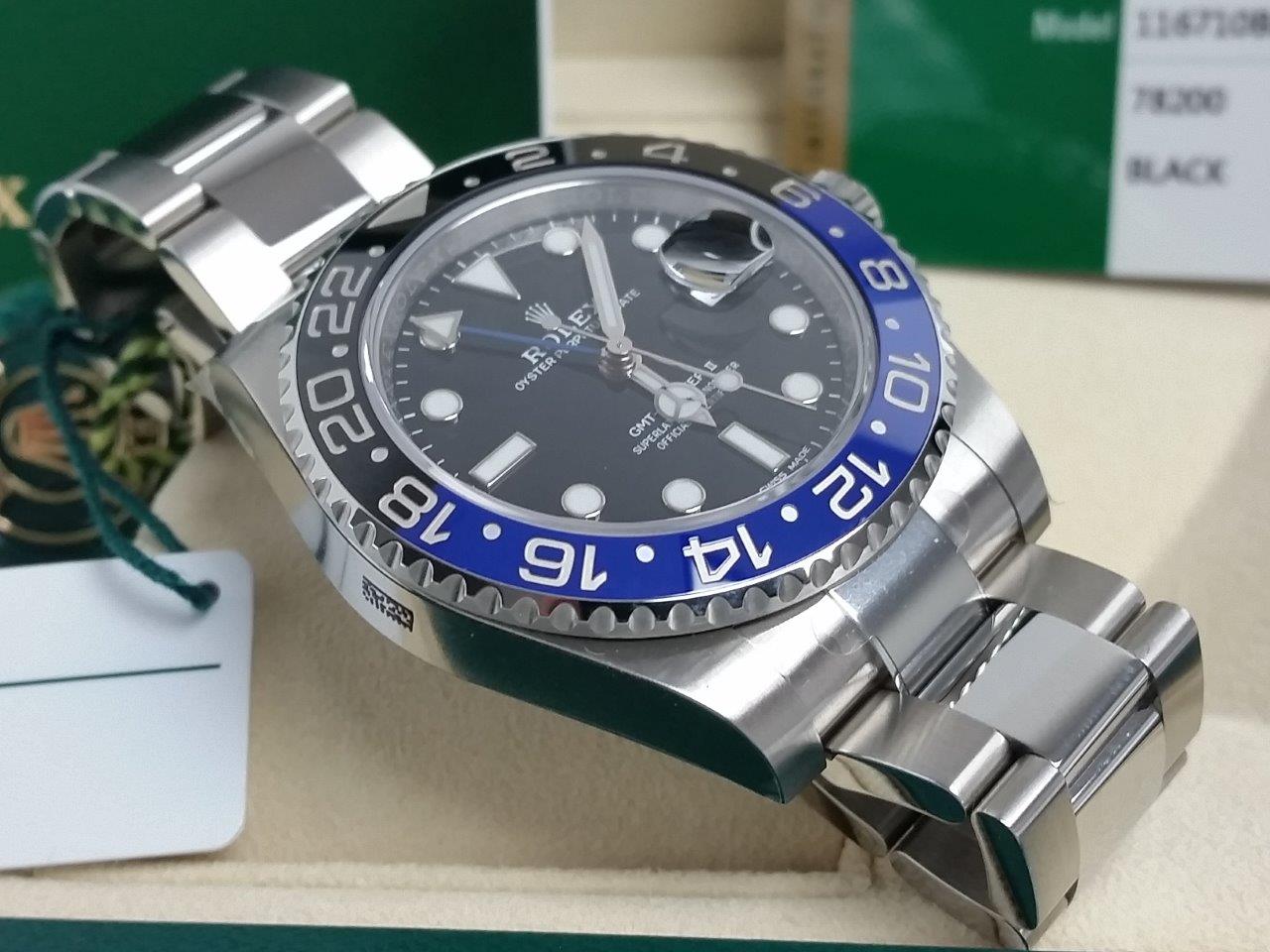 Rolex GMT Master II BATMAN Blue Black 116710BLNR w/Stickers Brand New