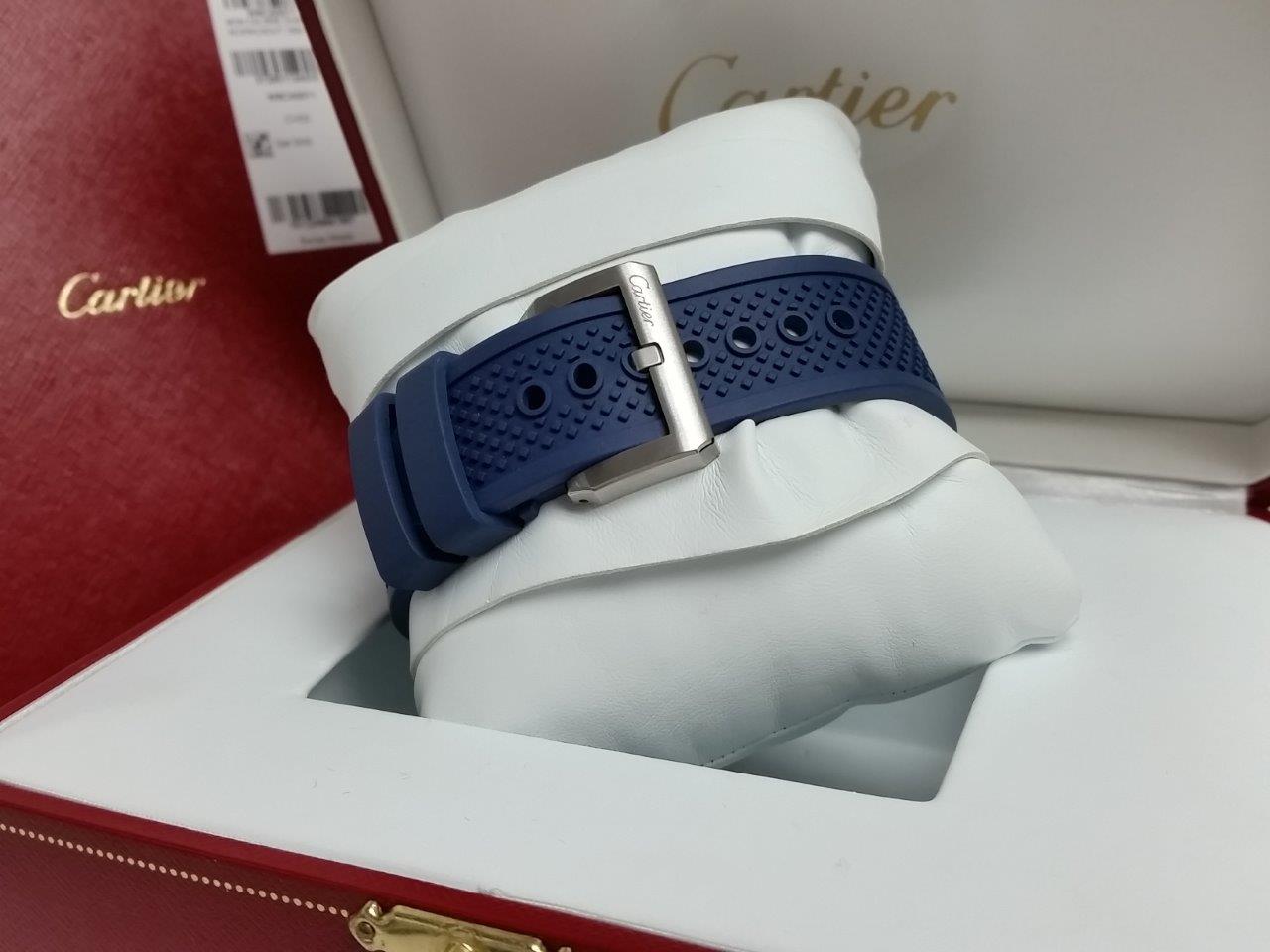 BRAND NEW Calibre de Cartier Diver WSCA0011 3729 BLUE Ceramic Rubber 300M Box/Papers