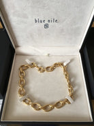 14k gold rope chain double link statement necklace