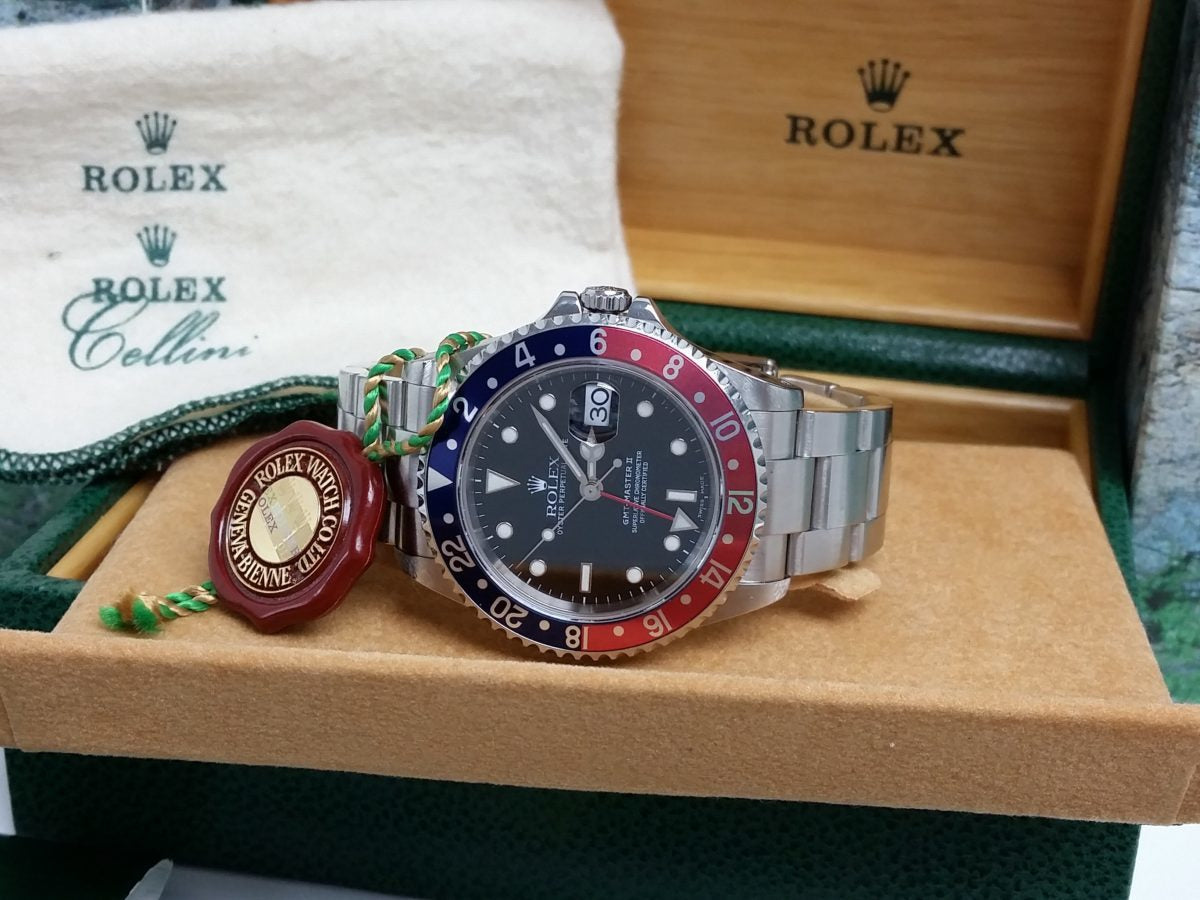 Rolex GMT Pepsi Faded Fat Font Serif 16710 P Master II