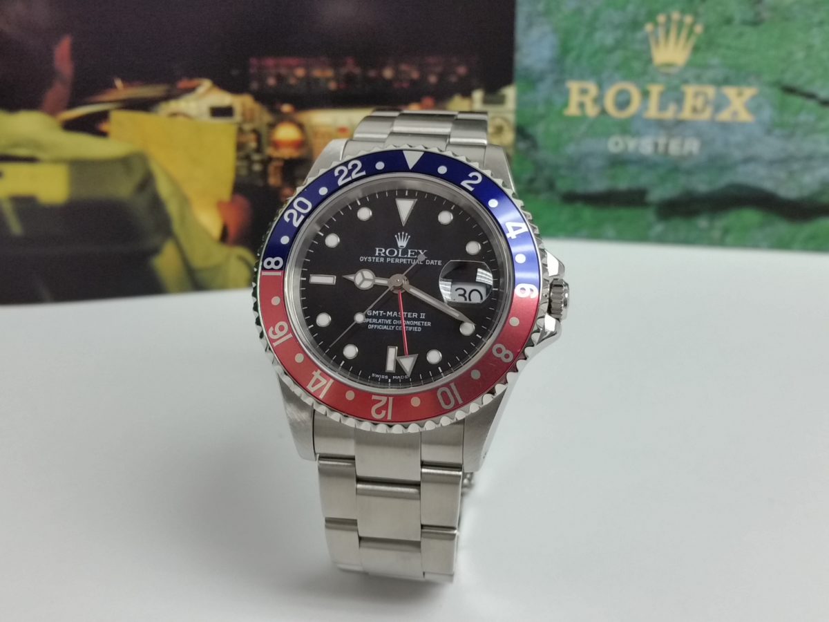 Rolex GMT Pepsi Faded Fat Font Serif 16710 P Master II