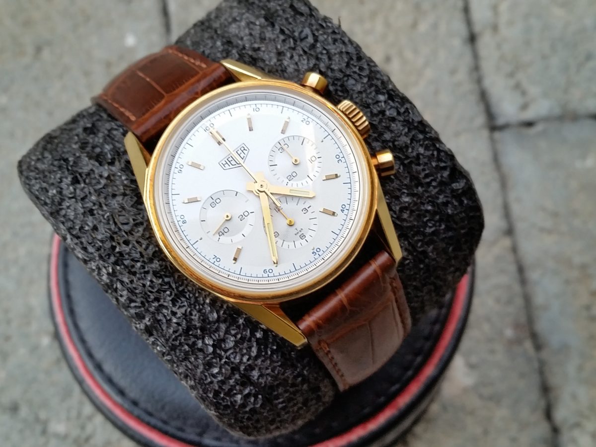 TAG Heuer 1964 Carrera re-Edition Panamericana 18k gold Valjoux 72 Daytona Chronograph