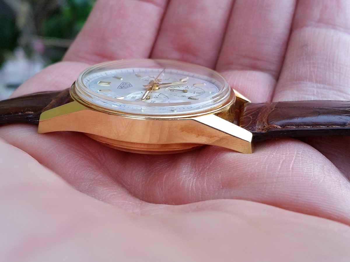 TAG Heuer 1964 Carrera re-Edition Panamericana 18k gold Valjoux 72 Daytona Chronograph