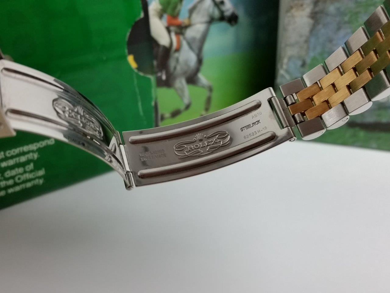 Classic Rolex Datejust 16233 P Jubilee SERTI Champagne Diamond Dial 18k Gold/Steel Box/Papers