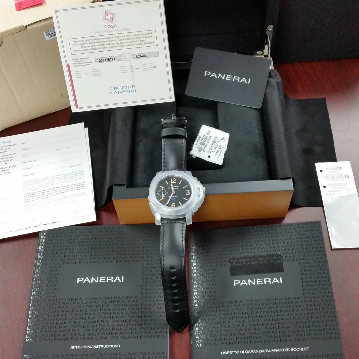 Panerai luminor marina 631 mechanical hand wound blue logo