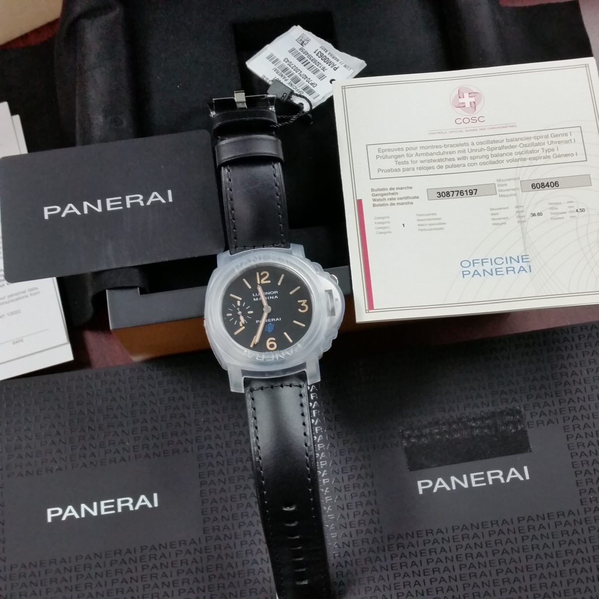 Panerai luminor marina 631 mechanical hand wound blue logo