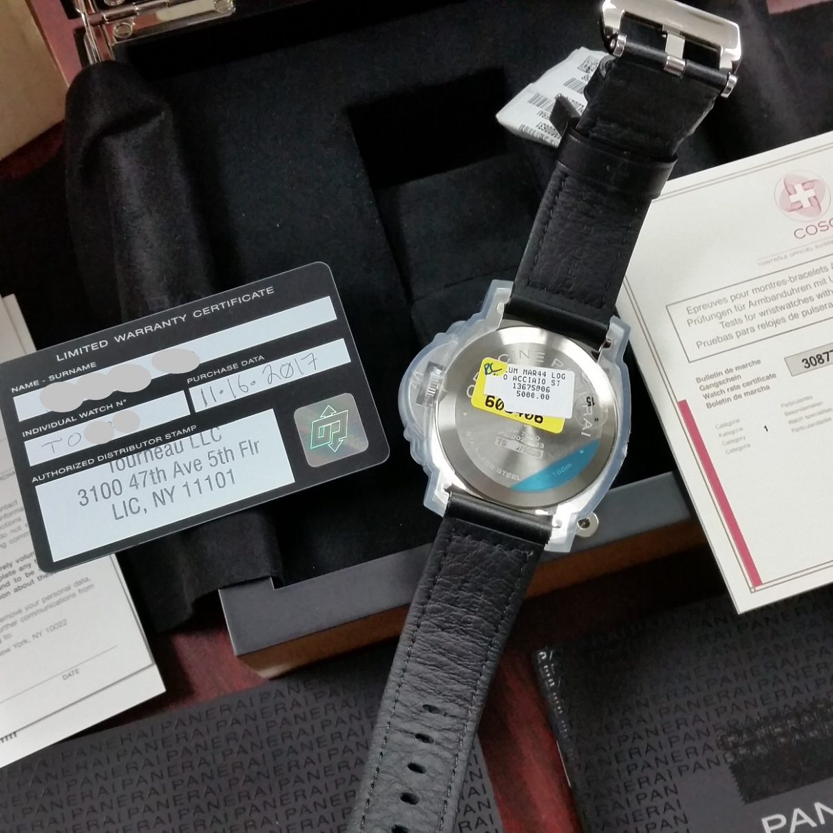 Panerai luminor marina 631 mechanical hand wound blue logo