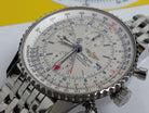 46mm Breitling Navitimer World GMT A24322 White on Pilot Bracelet Full Set MINT