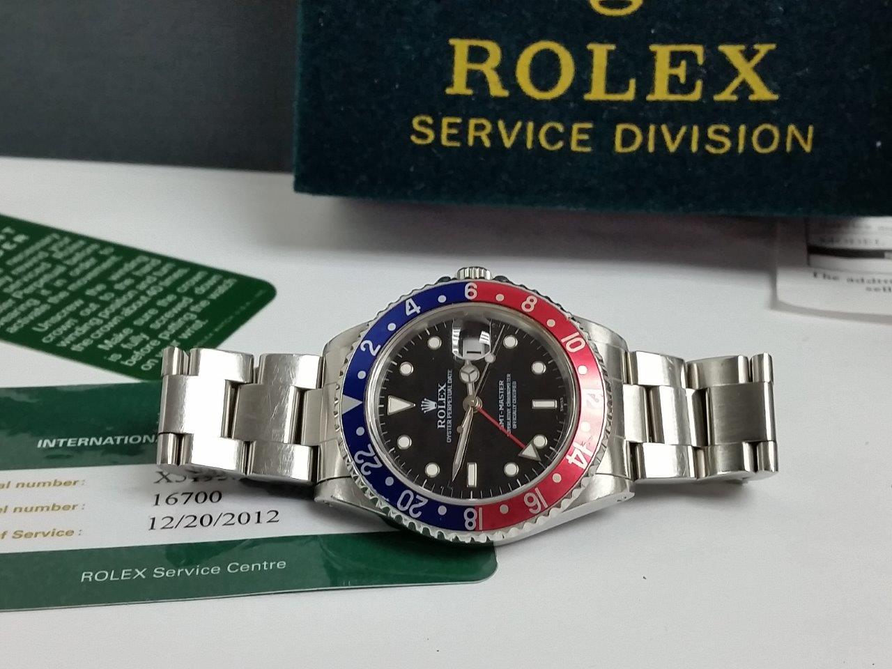 Rolex 16700 X GMT-Master I Pepsi Red-Blue Quick Set Date RSC