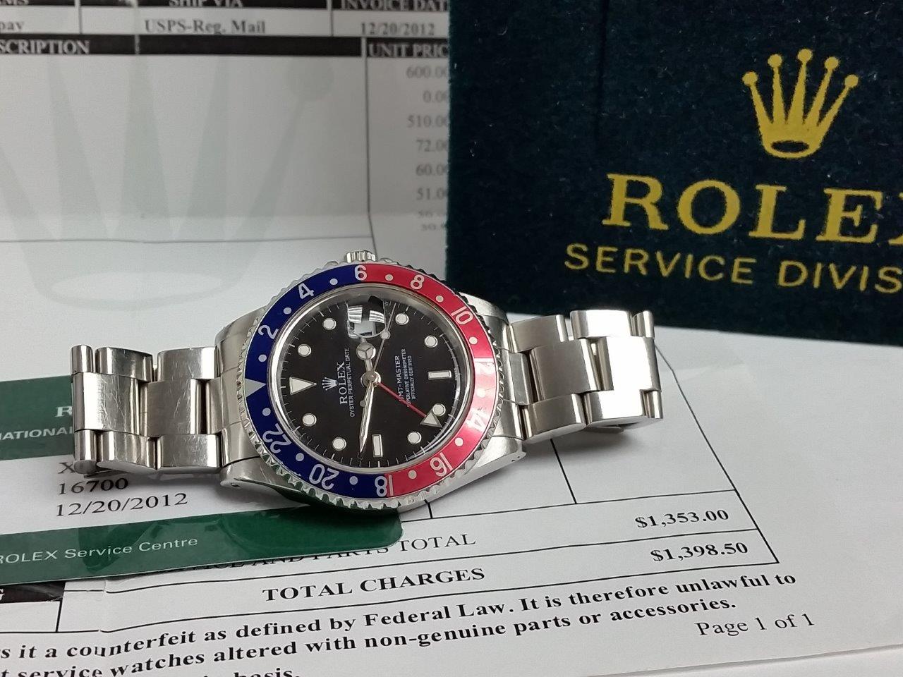 Rolex 16700 X GMT-Master I Pepsi Red-Blue Quick Set Date RSC
