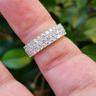 18k White Gold Ring 2.5 Carat Pave Diamond Eternity band Round Brilliant