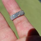 18k White Gold Ring 2.5 Carat Pave Diamond Eternity band Round Brilliant