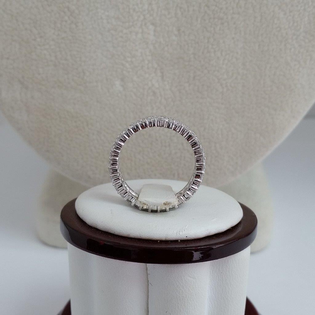 18k White Gold Ring 2.5 Carat Pave Diamond Eternity band Round Brilliant