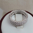 18k White Gold Ring 2.5 Carat Pave Diamond Eternity band Round Brilliant
