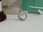 18k White Gold Ring 2.5 Carat Pave Diamond Eternity band Round Brilliant
