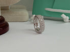 18k White Gold Ring 2.5 Carat Pave Diamond Eternity band Round Brilliant
