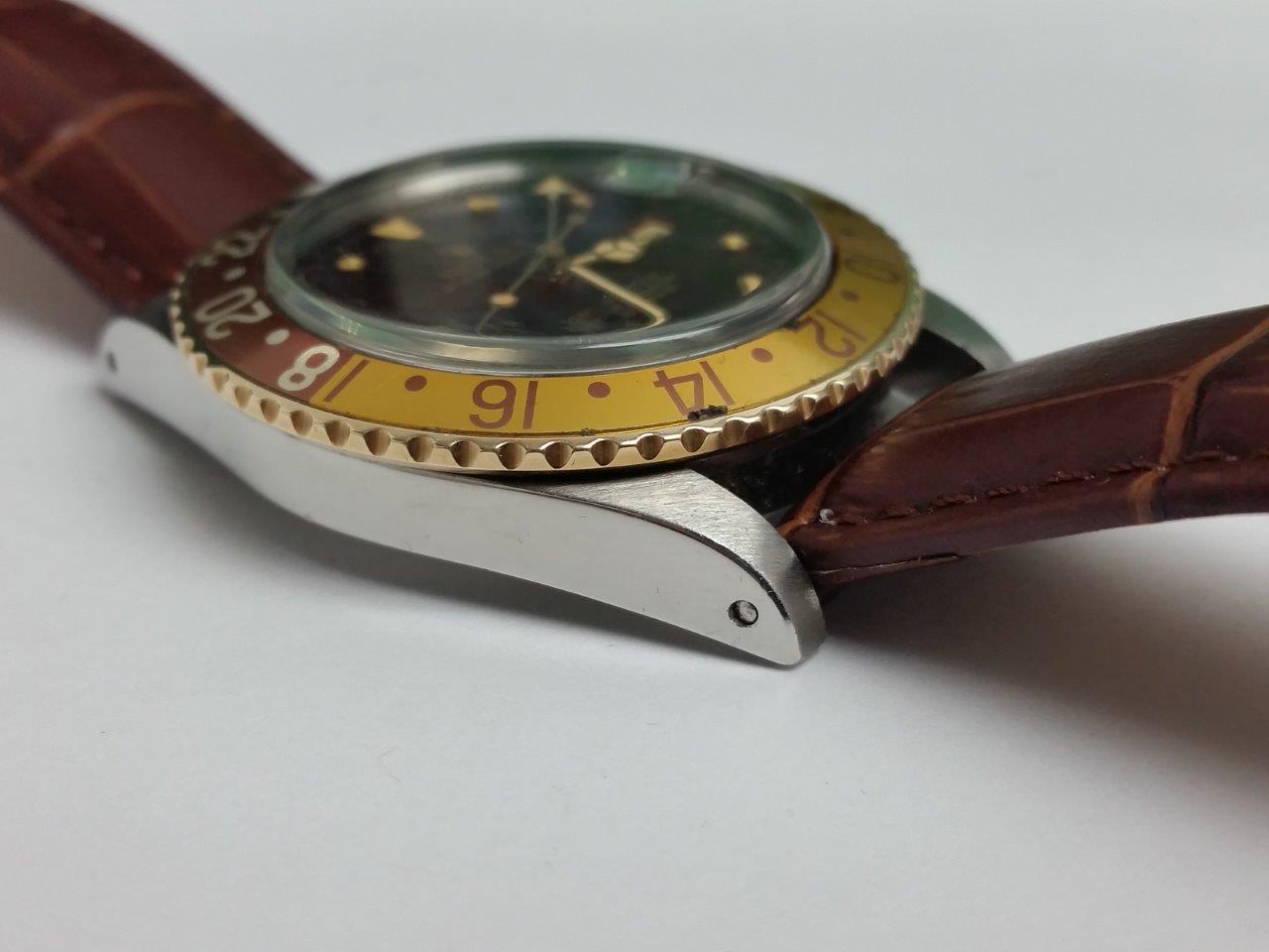 Rolex GMT-Master 16753 Brown Nipple Gilt Dial 2 Tone Root Beer Quick Set 1981 Vintage