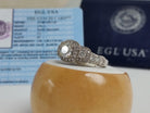 14k White Gold Diamond Ring Past-Present-Future w/Bezel EGL Certy