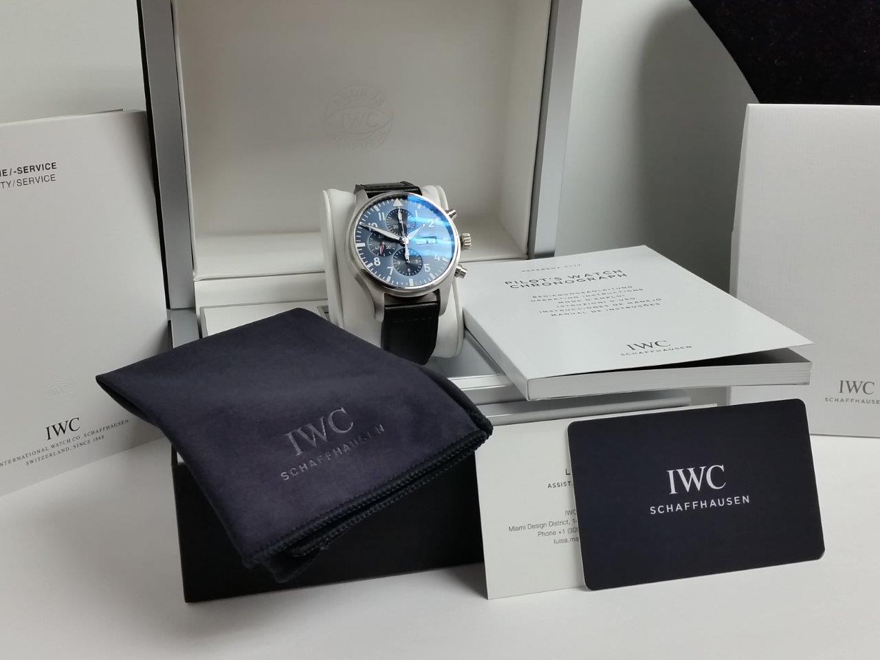 IWC Schaffhausen Blue Pilot Chronograph Le Petit Prince w/Box Papers