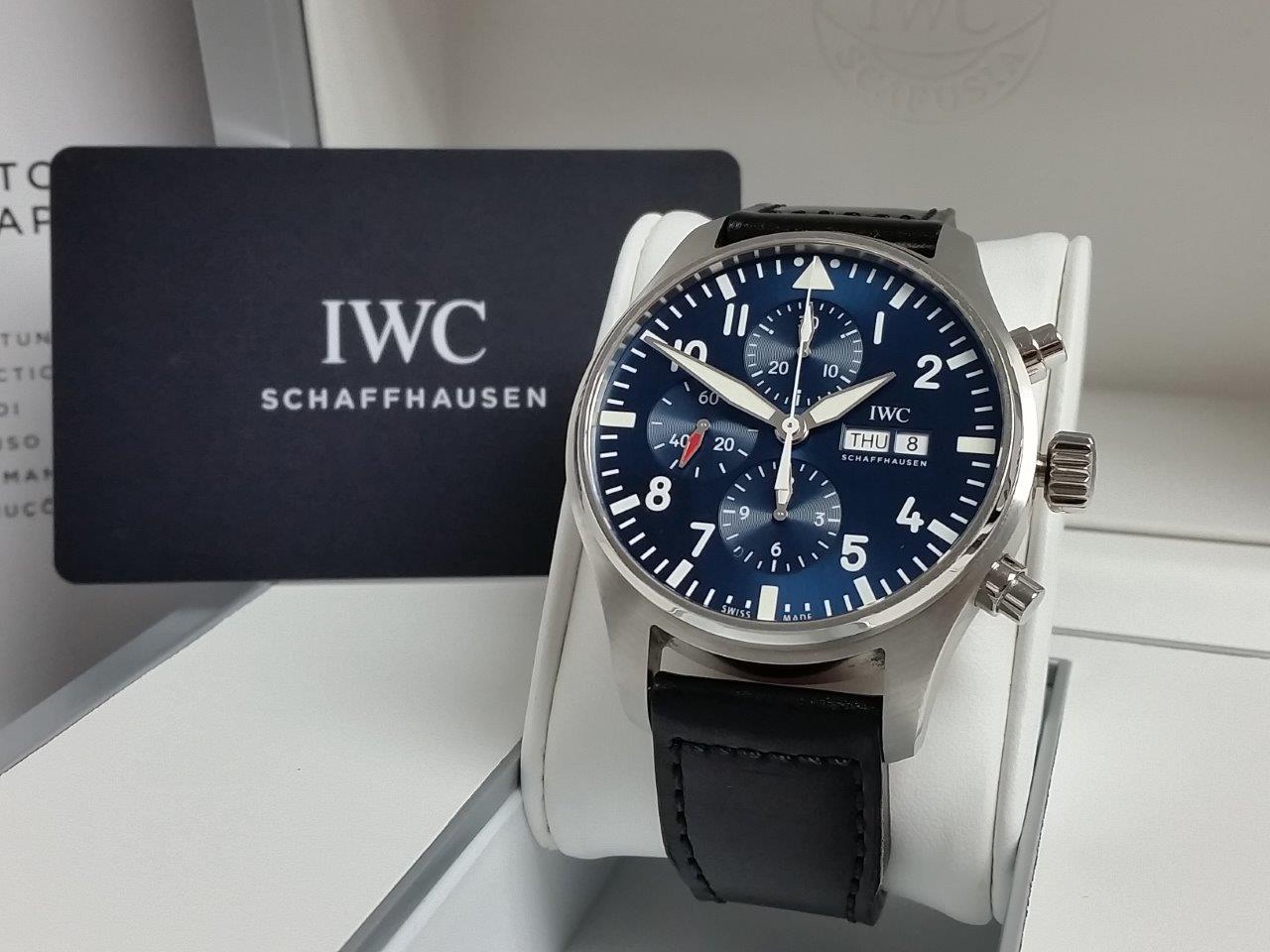 IWC Schaffhausen Blue Pilot Chronograph Le Petit Prince w/Box Papers