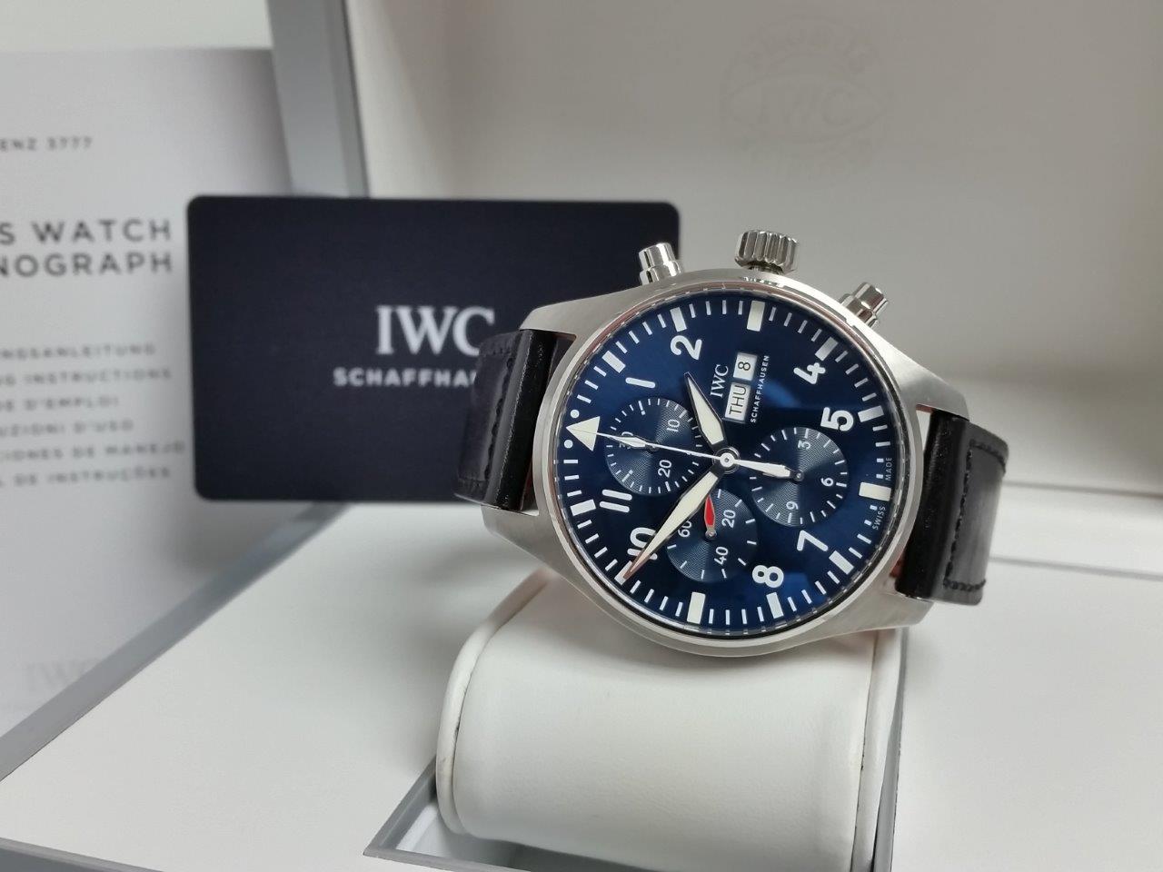 IWC Schaffhausen Blue Pilot Chronograph Le Petit Prince w/Box Papers