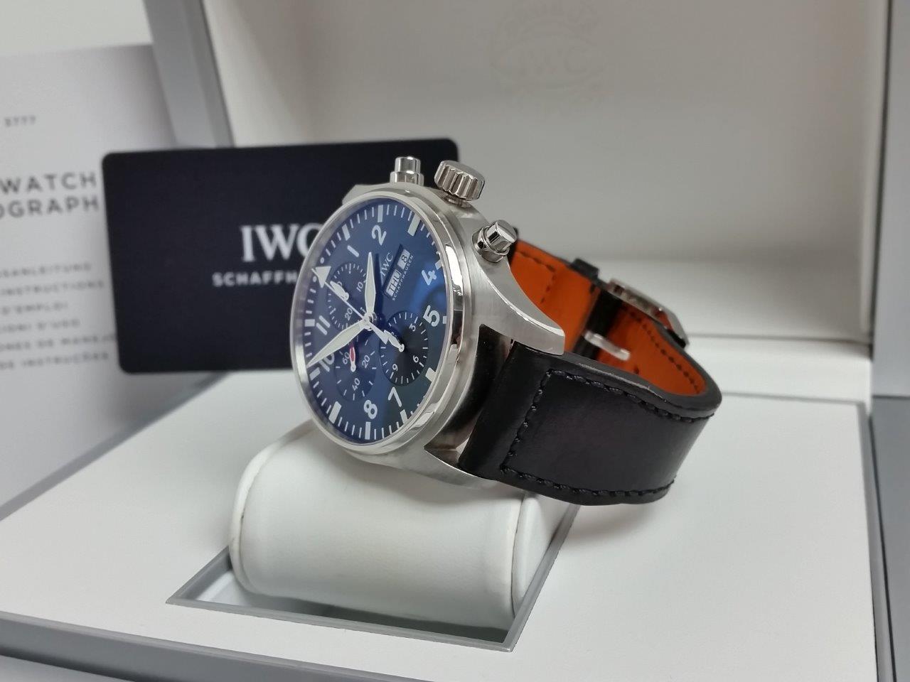 IWC Schaffhausen Blue Pilot Chronograph Le Petit Prince w/Box Papers