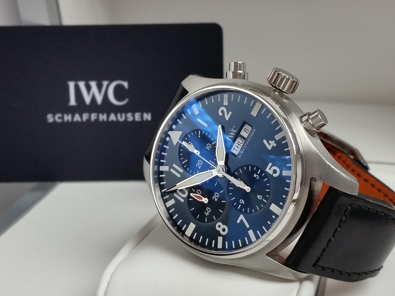 IWC Schaffhausen Blue Pilot Chronograph Le Petit Prince w/Box Papers