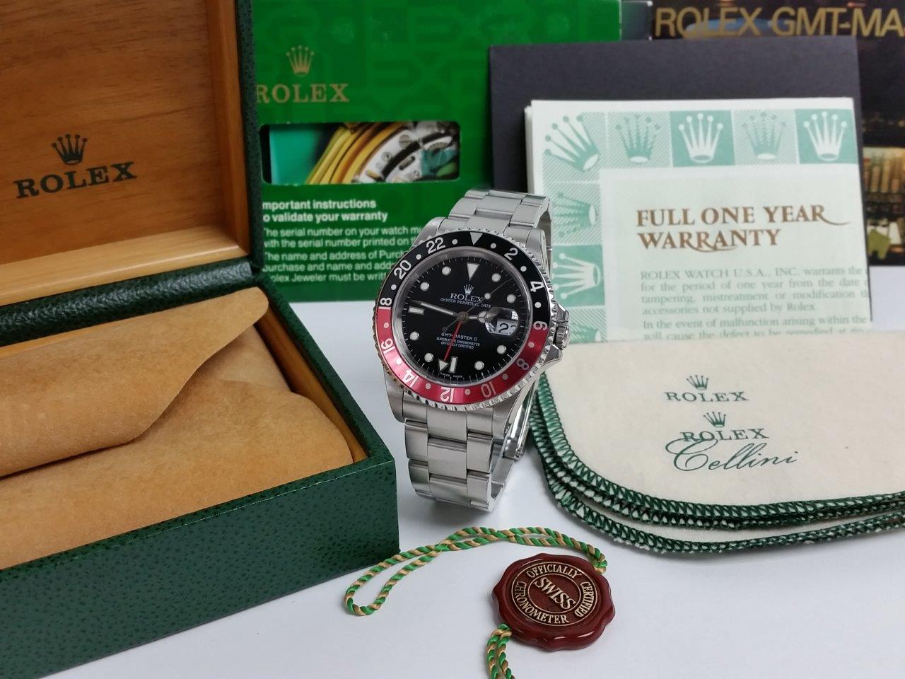 Rolex Oyster Perpetual GMT Master II COKE 16710 P Faded Serif Fat Font