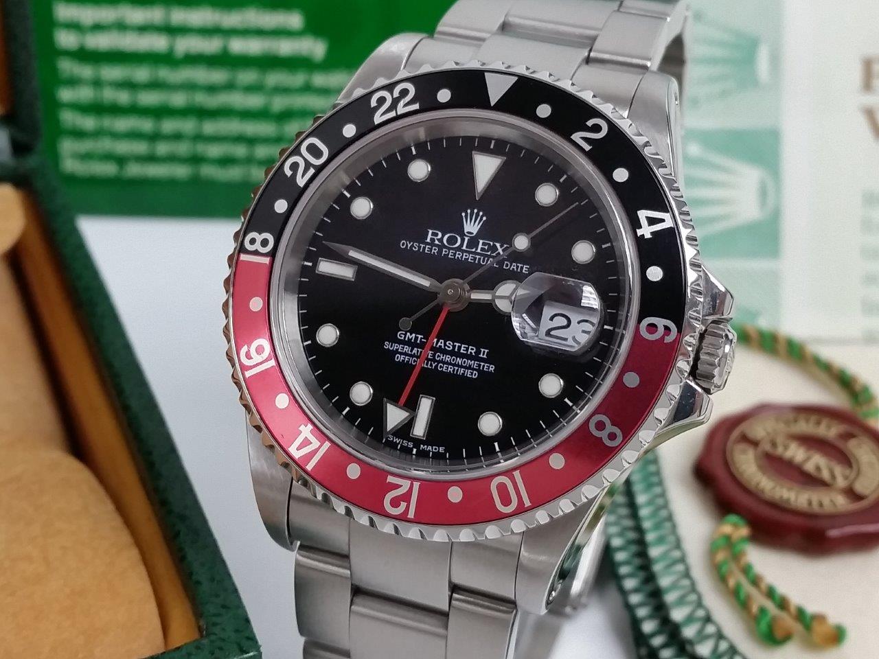 Rolex Oyster Perpetual GMT Master II COKE 16710 P Faded Serif Fat Font