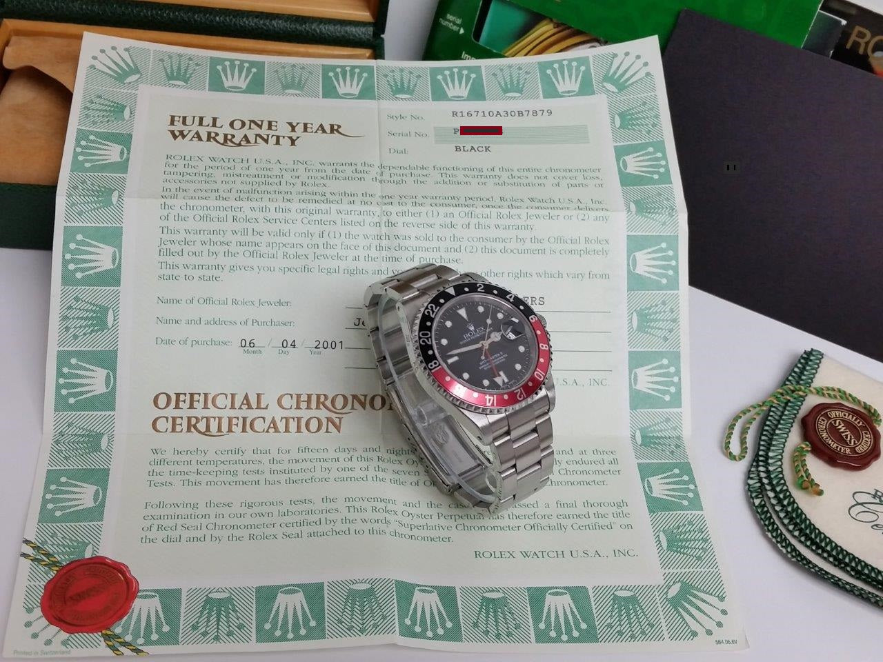 Rolex Oyster Perpetual GMT Master II COKE 16710 P Faded Serif Fat Font