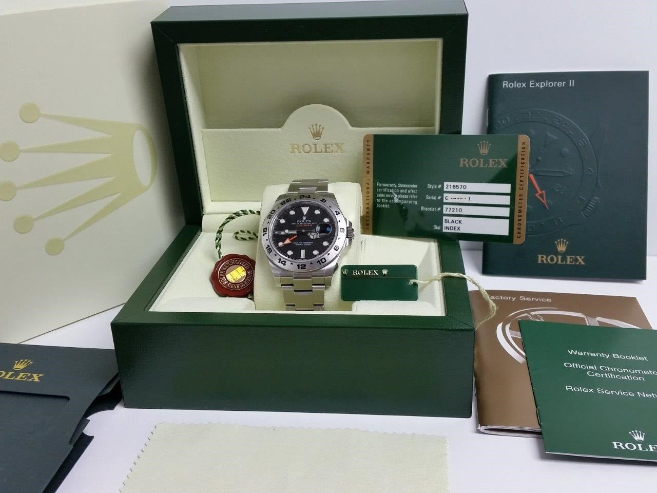 Rolex Explorer II 42mm Black Orange Hand GMT 216570 MINT Full Set