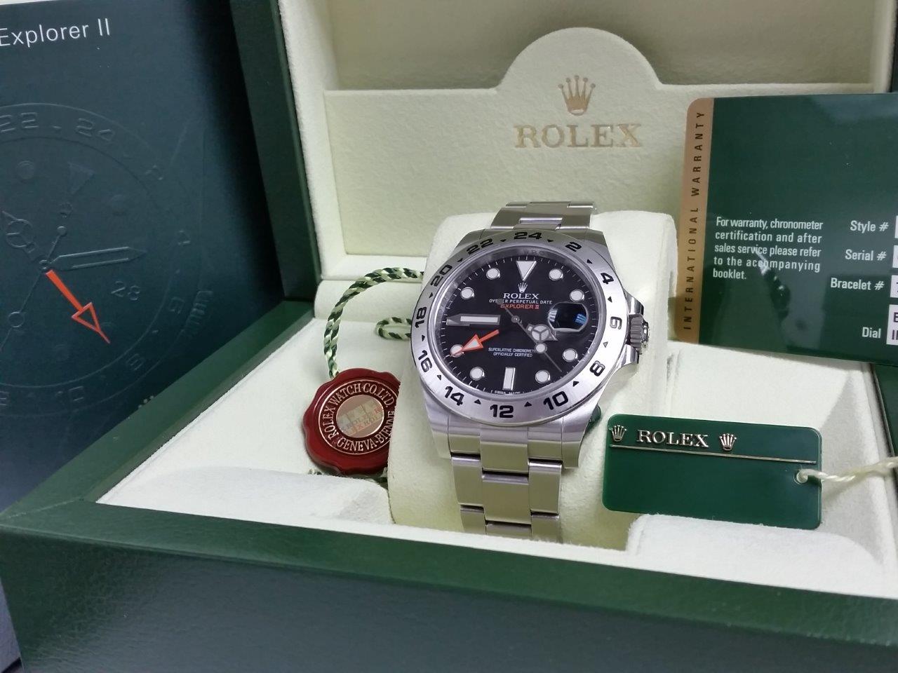 Rolex Explorer II 42mm Black Orange Hand GMT 216570 MINT Full Set
