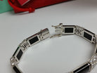 Mens Bold Platinum Onyx Bracelet VS Diamonds 10 Carats TW