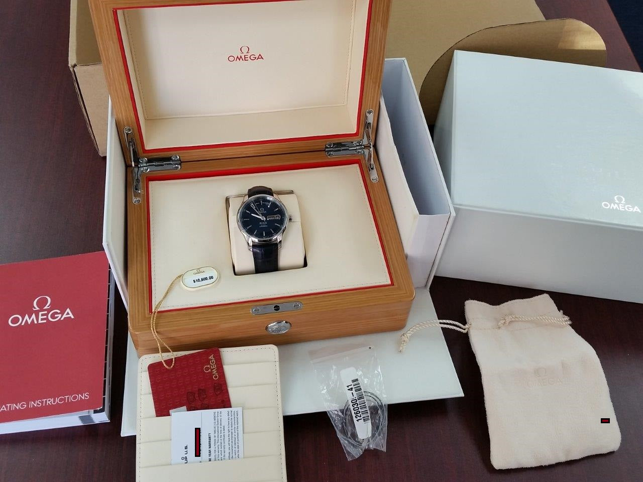 Omega De Ville 42mm Hour Vision Co-Axial Annual Calendar Blue 43133412203001 FULL SET