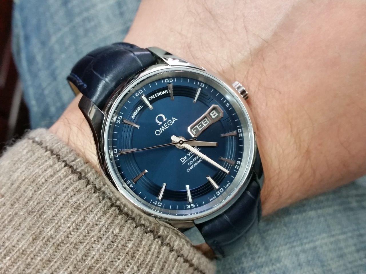 Omega De Ville 42mm Hour Vision Co-Axial Annual Calendar Blue 43133412203001 FULL SET