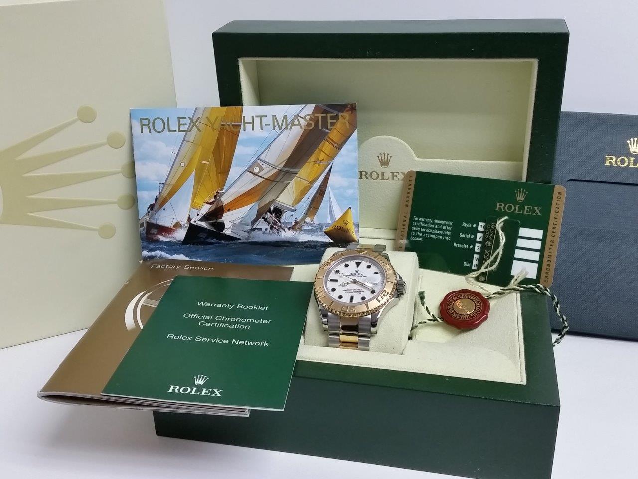 Rolex Yacht-Master 16623 V-Serial 18k Gold SS Engraved Bezel 2012 Full Set