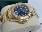 Rolex Yacht-Master Solid 18k Gold Blue Dial Engraved Bezel V-Serial 2019 RSC 168628