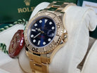 Rolex Yacht-Master Solid 18k Gold Blue Dial Engraved Bezel V-Serial 2019 RSC 168628