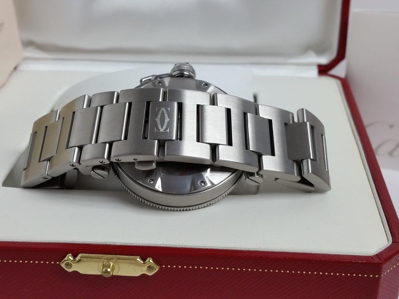 Cartier Pasha Seatimer Steel w/Braceclet 41mm Silver Box/Papers W31080M7 2790