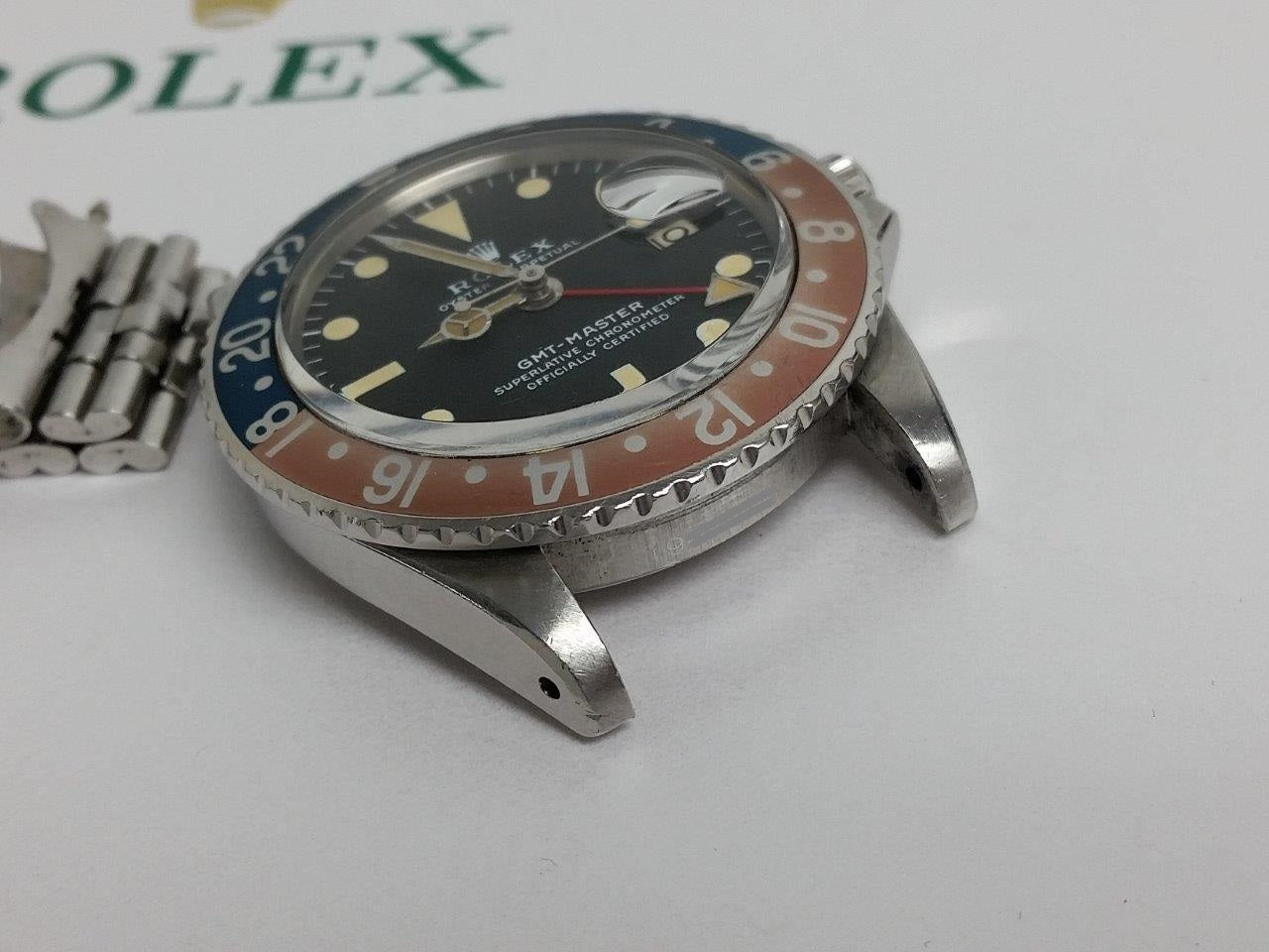 Vintage 1968 Rolex GMT-Master Pepsi 1675 Brown Patina ORIGINAL & UNPLOISHED