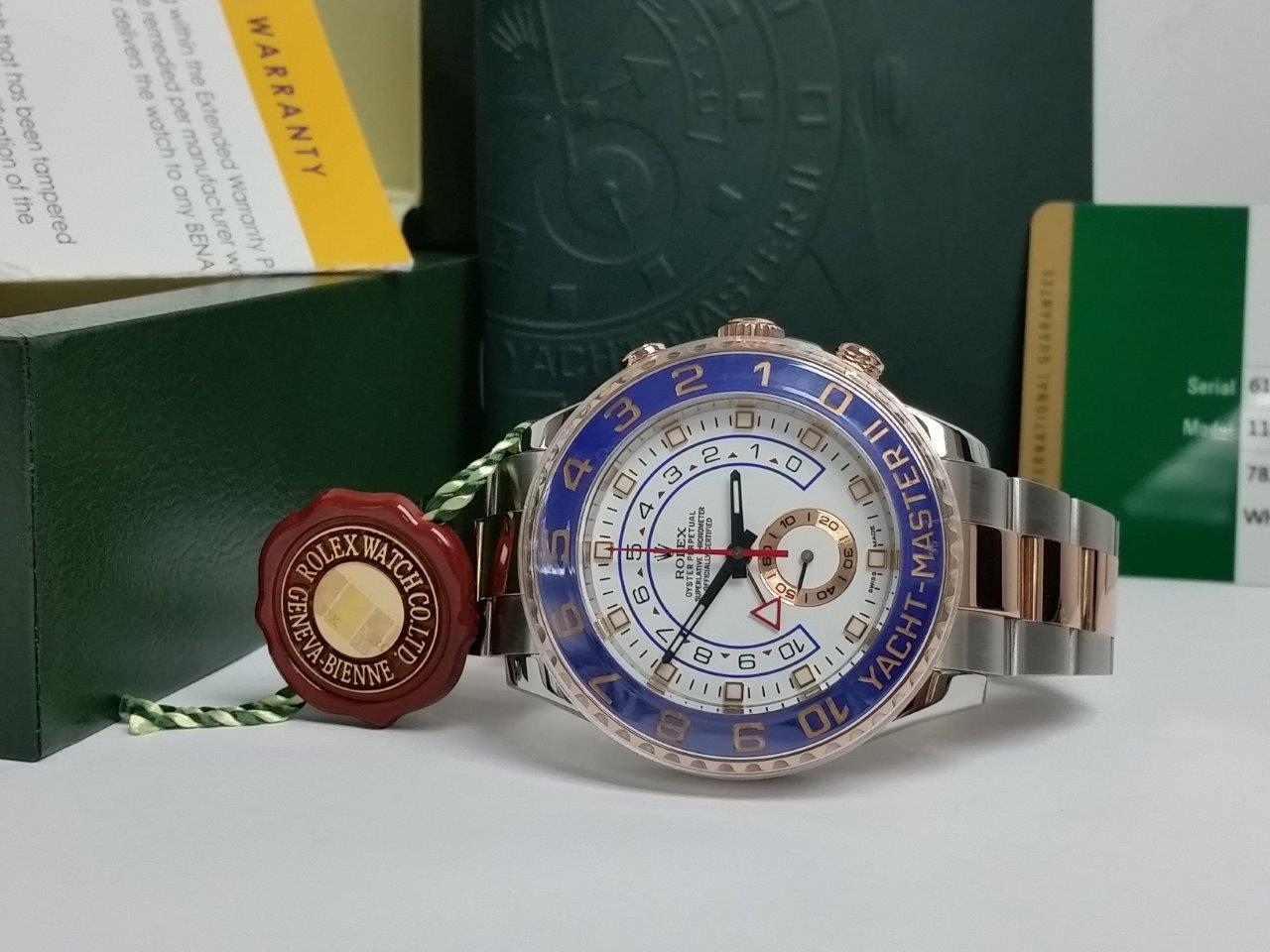 Pre-owned Rolex 44mm Yacht-Master II 18K Rose Gold