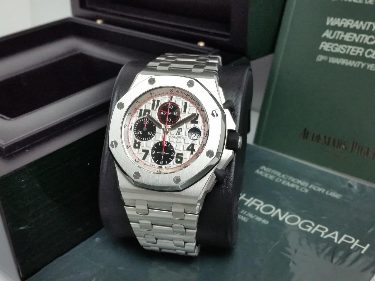Audemars Piguet Royal Oak Offshore PANDA Chronograph w/Bracelet 26170ST.OO.1000ST.01 Box Papers
