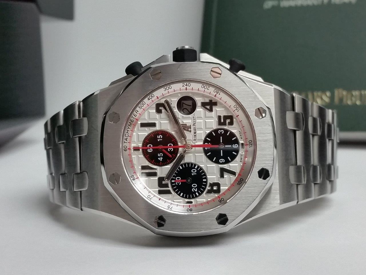 Audemars Piguet Royal Oak Offshore PANDA Chronograph w/Bracelet 26170ST.OO.1000ST.01 Box Papers