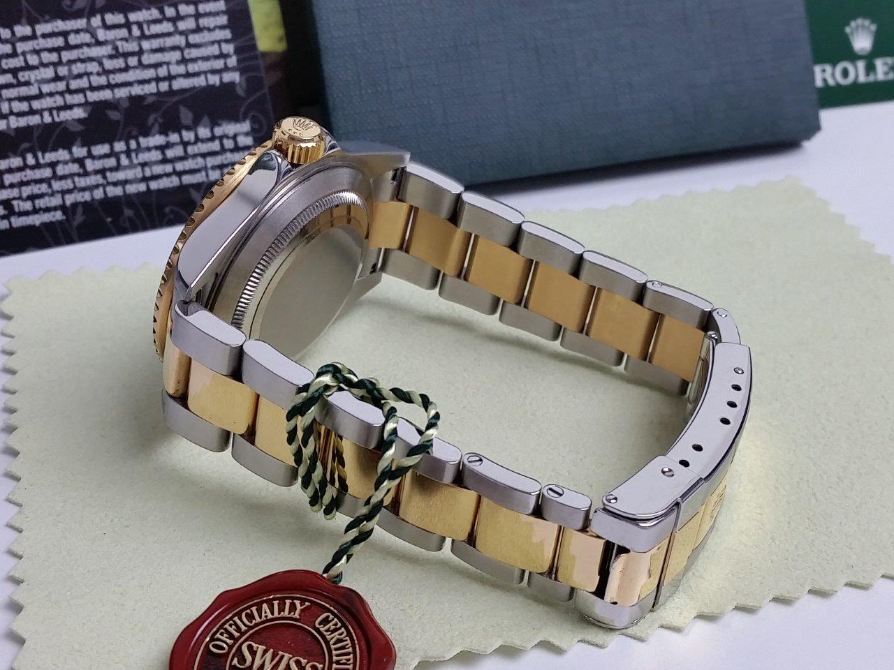 ROLEX Submariner 16613 M Rehaut/Engraved Bezel Two Tone 18k SS Blue Box/Papers